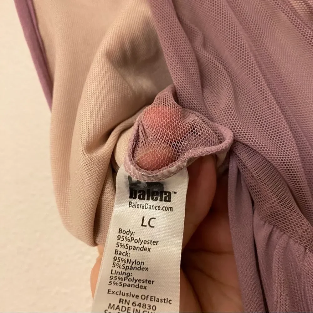 WEISSMAN Balera Dance ballet lyrical lavender Illusion Mesh Day Dress D9253 LC